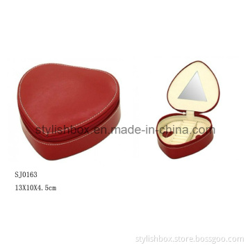 Heart-Shape Red PU Jewelry Box for Valentine's Day (SJ0163)